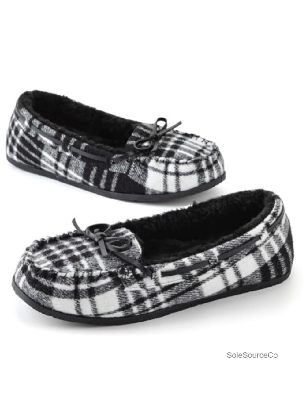 Faux Fur Mocc with Durable Rubber Sole Indoor Outdoor